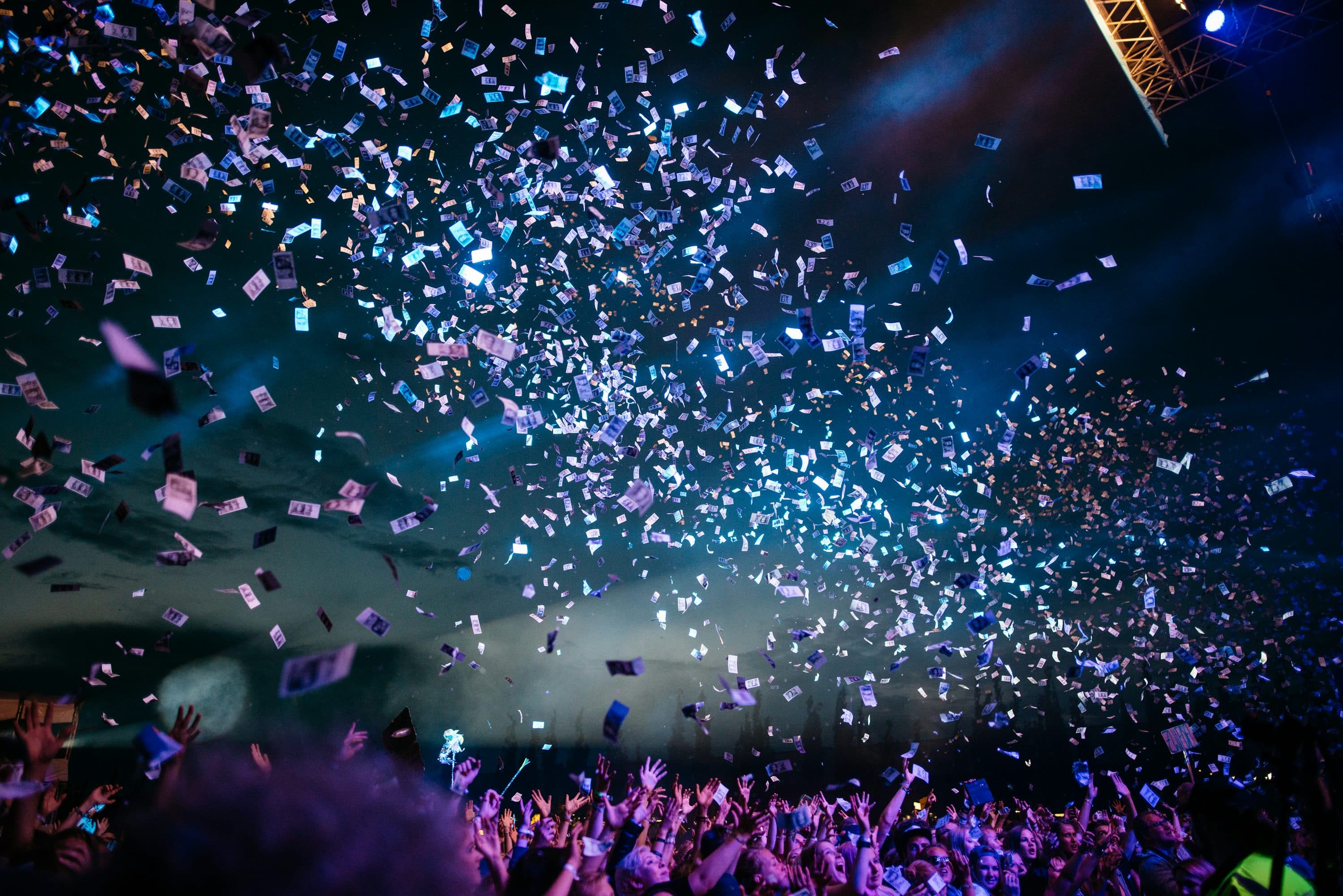 People enjoying various events - concerts, theater, and art exhibitions